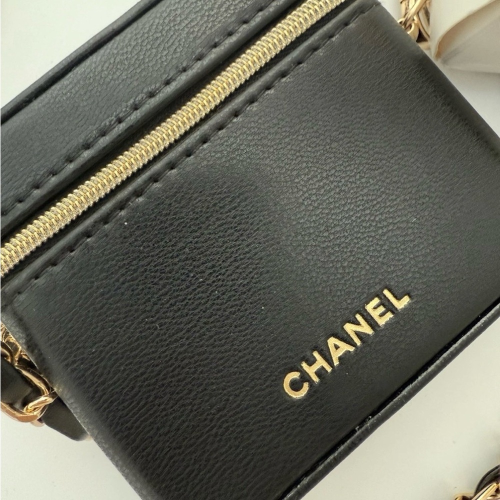 Chanel Black Lipstick Bag Mirror Case NEW - Picture 2 of 9